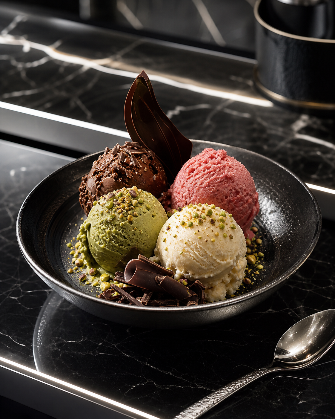 Premium gelato display